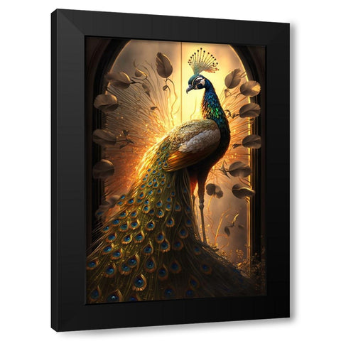 Proud Peacocks 1 Black Modern Wood Framed Art Print by Heere, Ray