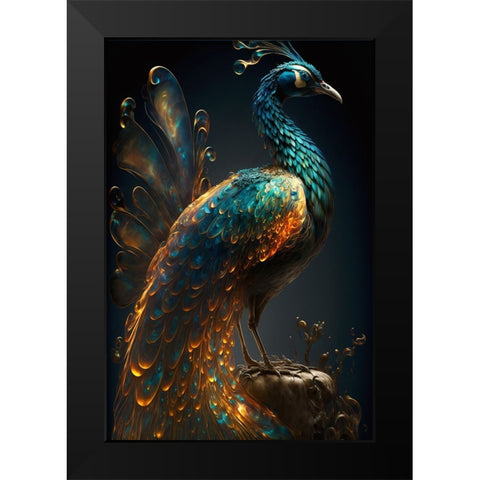 Proud Peacocks 4 Black Modern Wood Framed Art Print by Heere, Ray