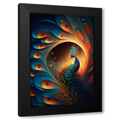 Proud Peacocks 5 Black Modern Wood Framed Art Print by Heere, Ray