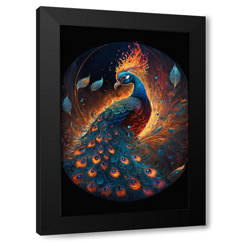 Proud Peacocks 6 Black Modern Wood Framed Art Print by Heere, Ray