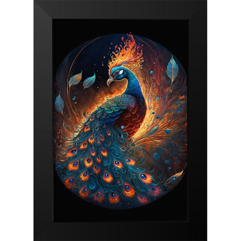 Proud Peacocks 6 Black Modern Wood Framed Art Print by Heere, Ray