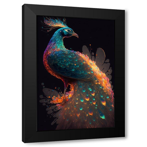 Proud Peacocks 8 Black Modern Wood Framed Art Print with Double Matting by Heere, Ray