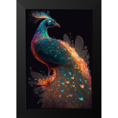 Proud Peacocks 8 Black Modern Wood Framed Art Print by Heere, Ray
