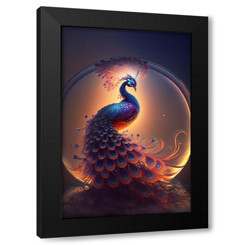 Proud Peacocks 9 Black Modern Wood Framed Art Print with Double Matting by Heere, Ray