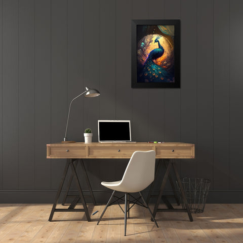 Proud Peacocks 10 Black Modern Wood Framed Art Print by Heere, Ray