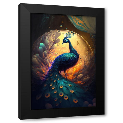 Proud Peacocks 10 Black Modern Wood Framed Art Print by Heere, Ray