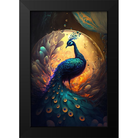 Proud Peacocks 10 Black Modern Wood Framed Art Print by Heere, Ray