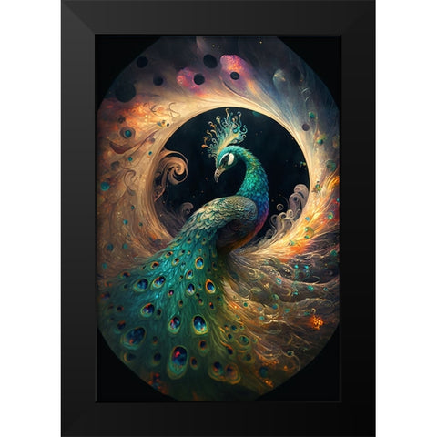 Proud Peacocks 11 Black Modern Wood Framed Art Print by Heere, Ray