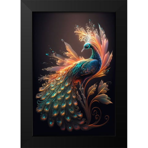 Proud Peacocks 13 Black Modern Wood Framed Art Print by Heere, Ray