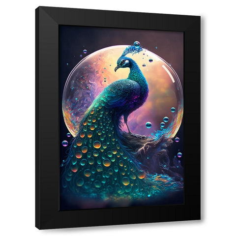 Proud Peacocks 14 Black Modern Wood Framed Art Print with Double Matting by Heere, Ray