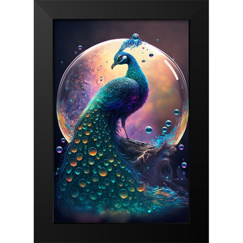 Proud Peacocks 14 Black Modern Wood Framed Art Print by Heere, Ray