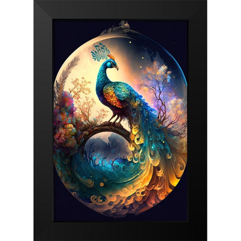 Proud Peacocks 15 Black Modern Wood Framed Art Print by Heere, Ray