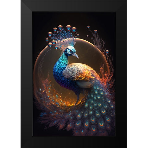 Proud Peacocks 16 Black Modern Wood Framed Art Print by Heere, Ray