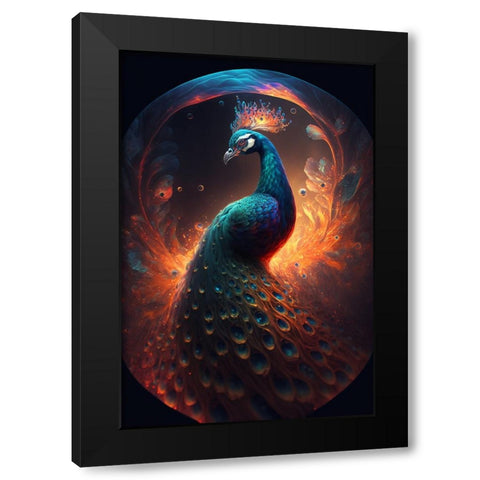 Proud Peacocks 17 Black Modern Wood Framed Art Print by Heere, Ray