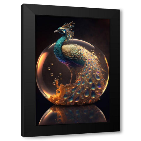 Proud Peacocks 18 Black Modern Wood Framed Art Print by Heere, Ray