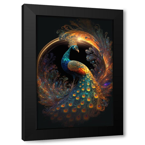 Proud Peacocks 20 Black Modern Wood Framed Art Print with Double Matting by Heere, Ray