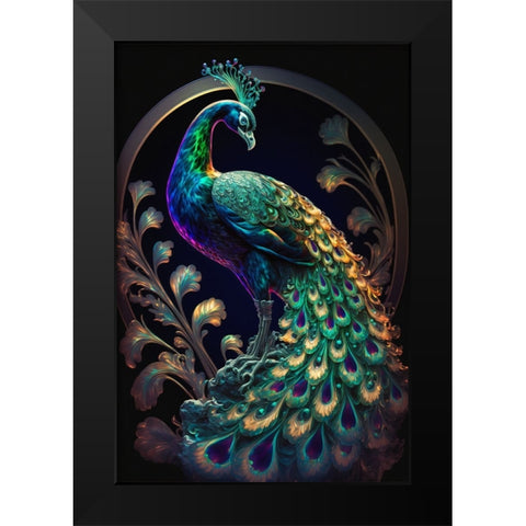 Proud Peacocks 22 Black Modern Wood Framed Art Print by Heere, Ray
