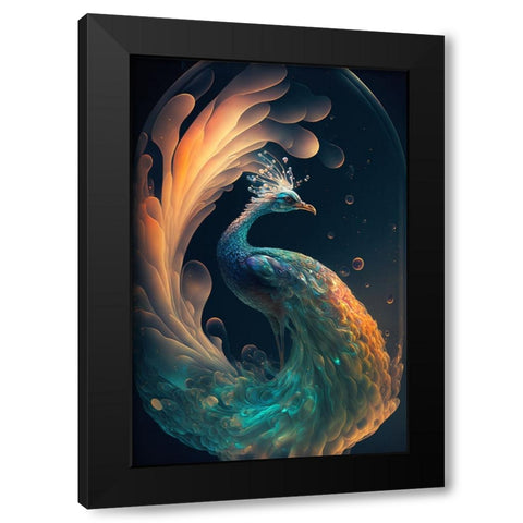 Proud Peacocks 25 Black Modern Wood Framed Art Print with Double Matting by Heere, Ray