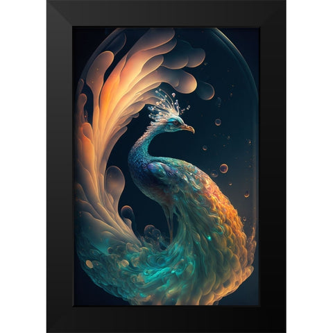 Proud Peacocks 25 Black Modern Wood Framed Art Print by Heere, Ray