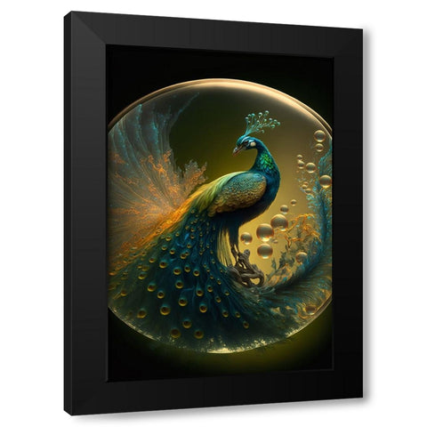 Proud Peacocks 26 Black Modern Wood Framed Art Print with Double Matting by Heere, Ray