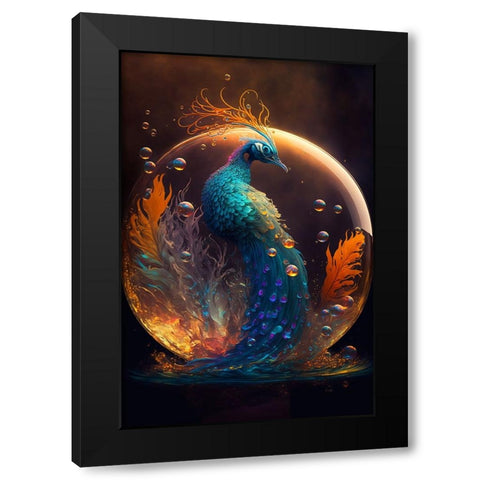 Proud Peacocks 27 Black Modern Wood Framed Art Print with Double Matting by Heere, Ray