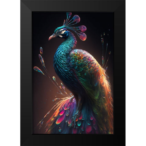Proud Peacocks 29 Black Modern Wood Framed Art Print by Heere, Ray