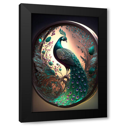 Proud Peacocks 30 Black Modern Wood Framed Art Print by Heere, Ray