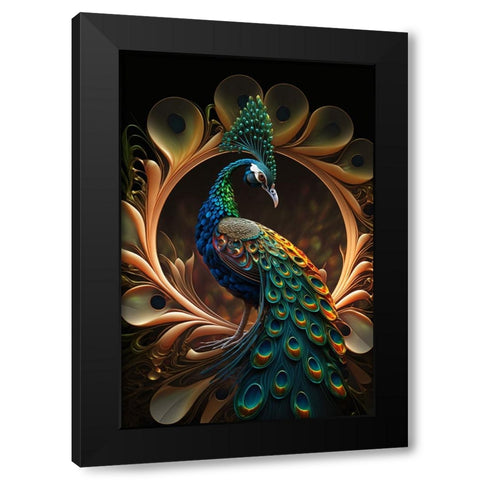 Proud Peacocks 31 Black Modern Wood Framed Art Print by Heere, Ray