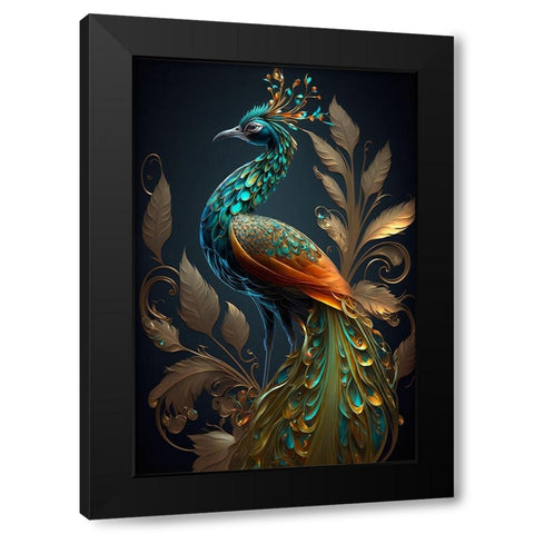 Proud Peacocks 32 Black Modern Wood Framed Art Print by Heere, Ray