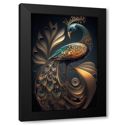Proud Peacocks 33 Black Modern Wood Framed Art Print with Double Matting by Heere, Ray