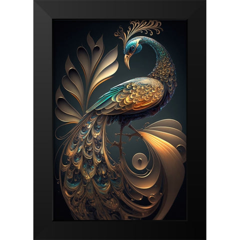 Proud Peacocks 33 Black Modern Wood Framed Art Print by Heere, Ray