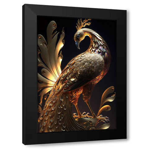 Proud Peacocks 34 Black Modern Wood Framed Art Print with Double Matting by Heere, Ray