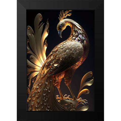 Proud Peacocks 34 Black Modern Wood Framed Art Print by Heere, Ray