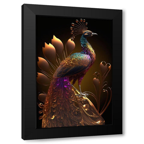 Proud Peacocks 35 Black Modern Wood Framed Art Print by Heere, Ray