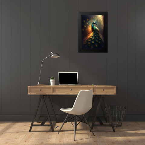 Proud Peacocks 37 Black Modern Wood Framed Art Print by Heere, Ray