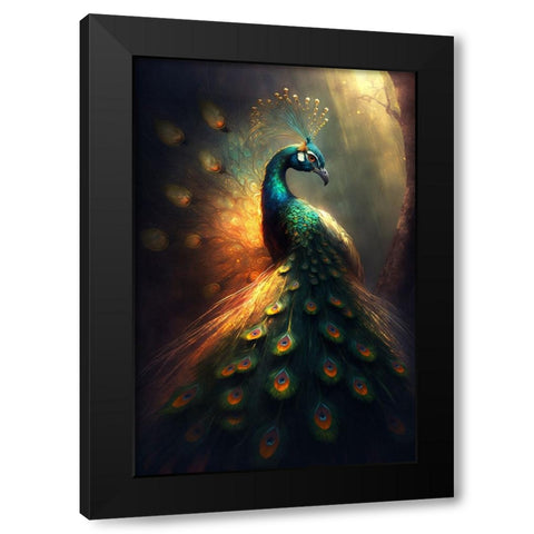 Proud Peacocks 37 Black Modern Wood Framed Art Print by Heere, Ray