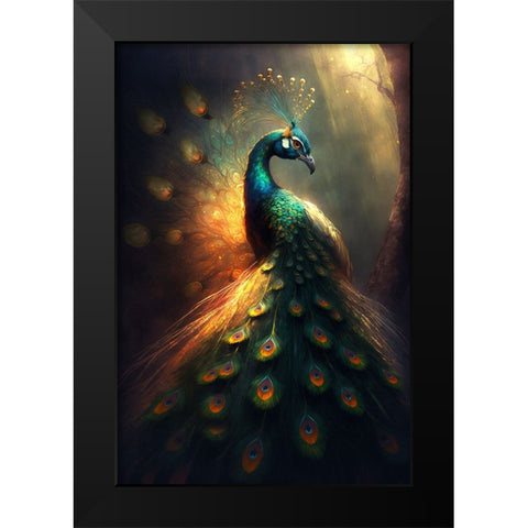 Proud Peacocks 37 Black Modern Wood Framed Art Print by Heere, Ray