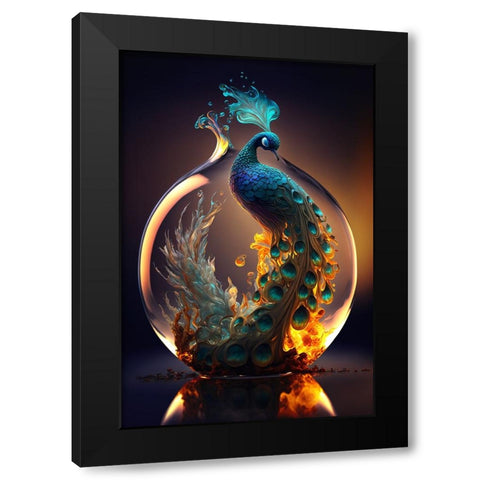 Proud Peacocks 38 Black Modern Wood Framed Art Print with Double Matting by Heere, Ray
