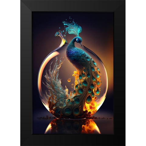Proud Peacocks 38 Black Modern Wood Framed Art Print by Heere, Ray