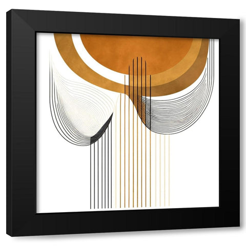 Mid Century Abstract Painting 4 Black Modern Wood Framed Art Print by Heere, Ray