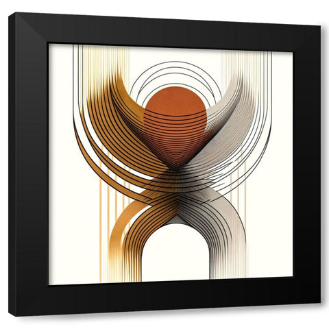 Mid Century Abstract Painting 8 Black Modern Wood Framed Art Print with Double Matting by Heere, Ray