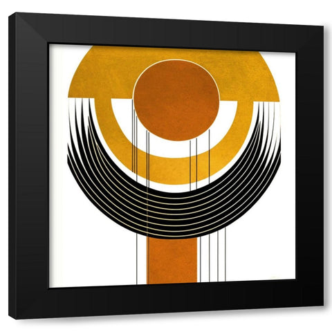 Mid Century Abstract Painting 10 Black Modern Wood Framed Art Print with Double Matting by Heere, Ray