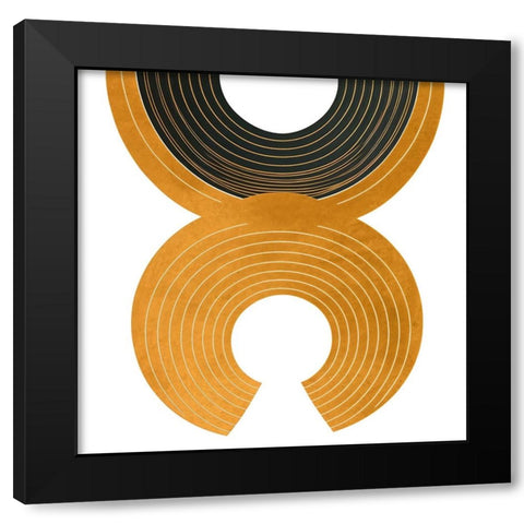 Mid Century Abstract Painting 11 Black Modern Wood Framed Art Print with Double Matting by Heere, Ray