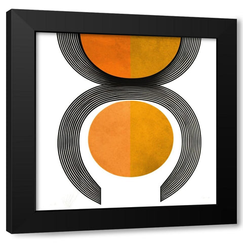 Mid Century Abstract Painting 14 Black Modern Wood Framed Art Print with Double Matting by Heere, Ray