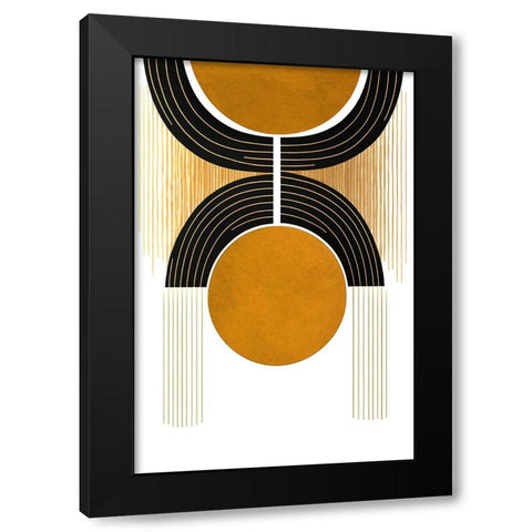 Mid Century Abstract Painting 16 Black Modern Wood Framed Art Print with Double Matting by Heere, Ray