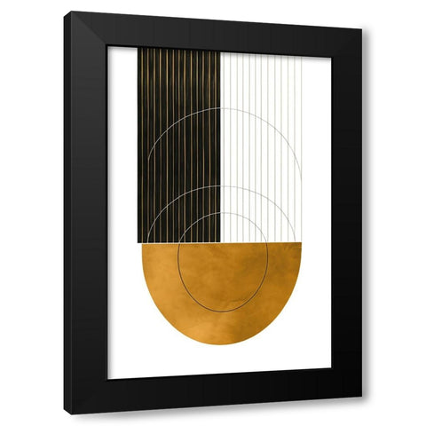 Mid Century Abstract Painting 18 Black Modern Wood Framed Art Print with Double Matting by Heere, Ray