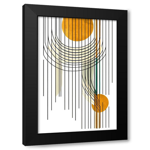 Mid Century Abstract Painting 21 Black Modern Wood Framed Art Print by Heere, Ray