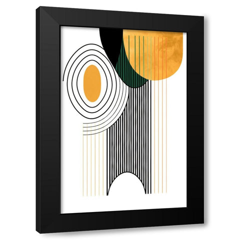 Mid Century Abstract Painting 22 Black Modern Wood Framed Art Print with Double Matting by Heere, Ray