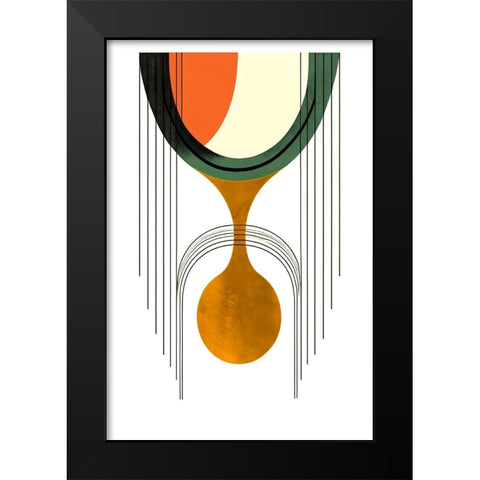Mid Century Abstract Painting 25 Black Modern Wood Framed Art Print by Heere, Ray