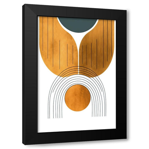 Mid Century Abstract Painting 26 Black Modern Wood Framed Art Print with Double Matting by Heere, Ray